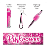 ITEM NUMBER 088529 Pink Power Key Chain Lanyard & Pen Assortment 22 PIECES PER DISPLAY