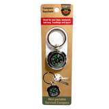 OUTDOOR ADVENTURES COMPASS KEYCHAIN - STORE SURPLUS NO DISPLAY - 4 PIECES PER PACK 24896L