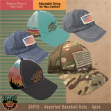 OUTDOOR ADVENTURES BASEBALL CAPS - STORE SURPLUS NO DISPLAY - 6 PIECES PER PACK 24910L