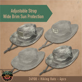 OUTDOOR ADVENTURES HIKING HATS - STORE SURPLUS NO DISPLAY - 4 PIECES PER PACK 24908L