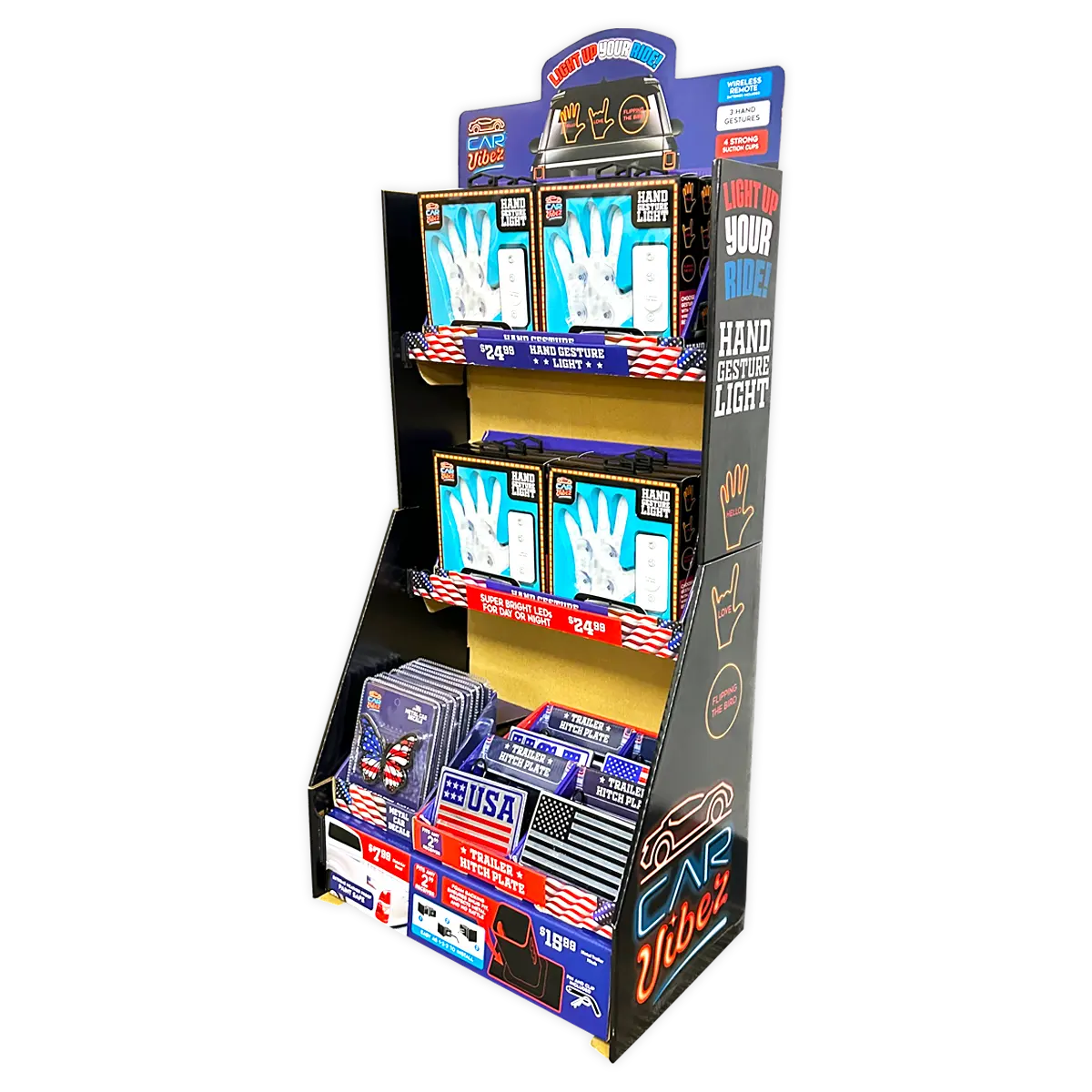 Waving Hand Car Accessories Assortment Floor Display - 18 Pieces Per Retail Ready Display  88537 WHOLESALE