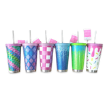20oz Rhinestone Straw Cup - Store Surplus No Display - 6 Pieces Per Pack 25145L STORE SURPLUS