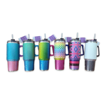 40oz Rhinestone Handle Tumbler Cup - Store Surplus No Display - 6 Pieces Per Pack 25143L STORE SURPLUS