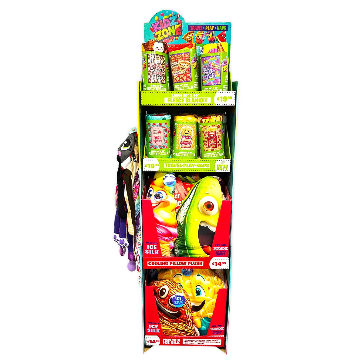 Kids Zone Plush Assortment Floor Display - 30 Pieces Per Retail Ready Display 88564 WHOLESALE