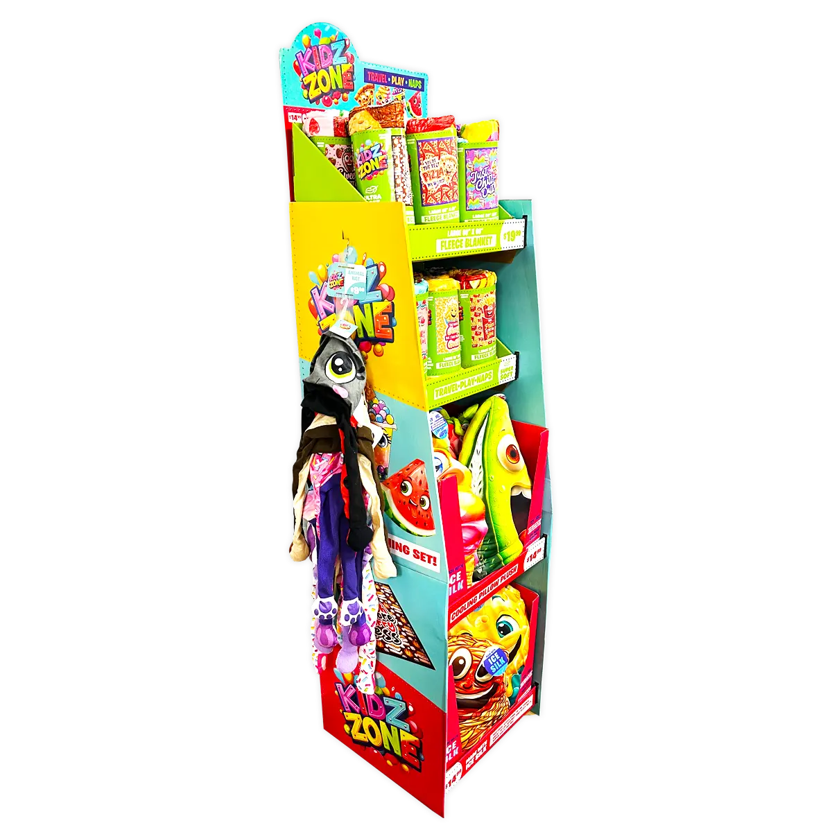 Kids Zone Plush Assortment Floor Display - 30 Pieces Per Retail Ready Display 88564 WHOLESALE