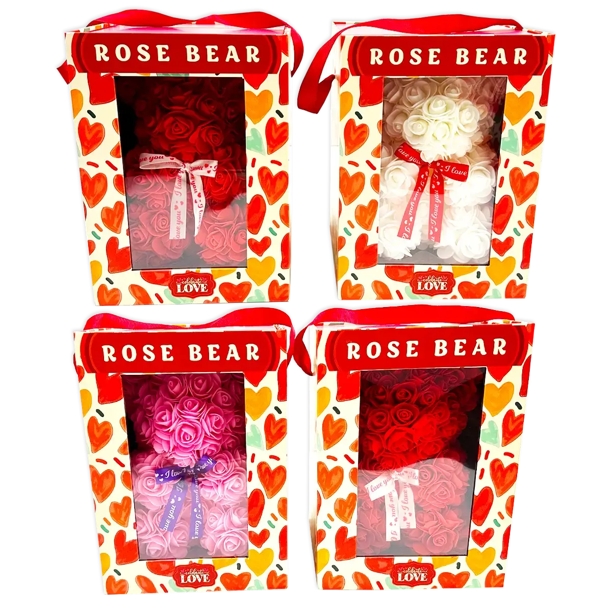 Rose Bear - Store Surplus No Display - 4 Pieces Per Pack 25424L STORE SURPLUS