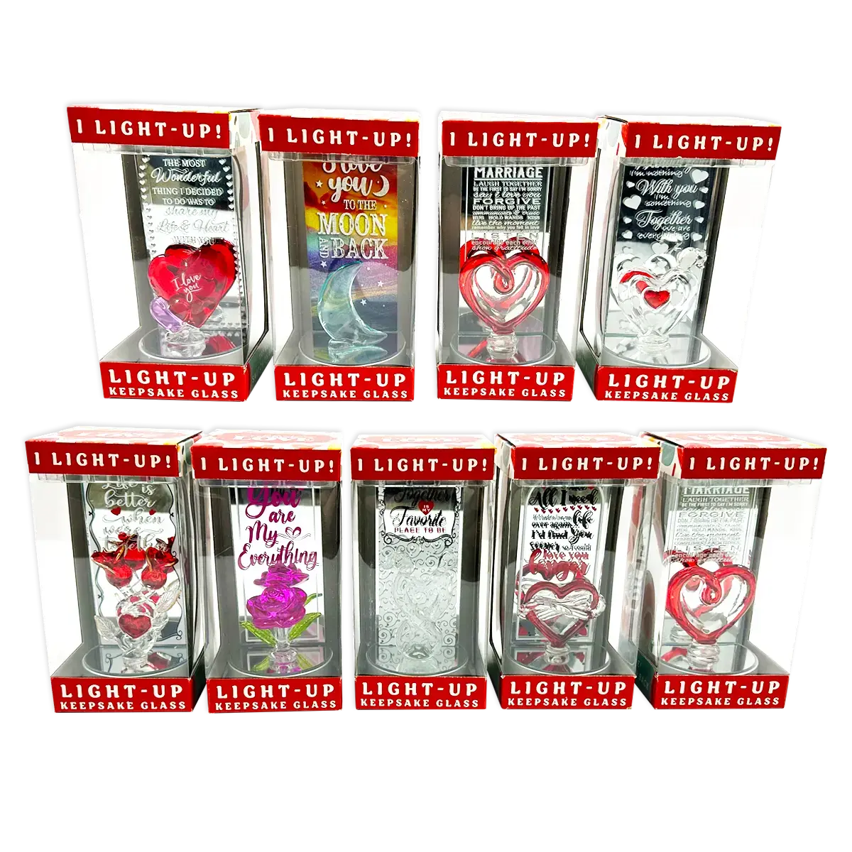 Valentine's Day Glass and Gift Assortment Floor Display - 57 Pieces Per Retail Ready Display 88573 - NOVELTY INC WHOLESALE