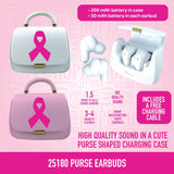 Pink Purse Earbuds B - Store Surplus No Display - 2 Pieces Per Pack 25180L