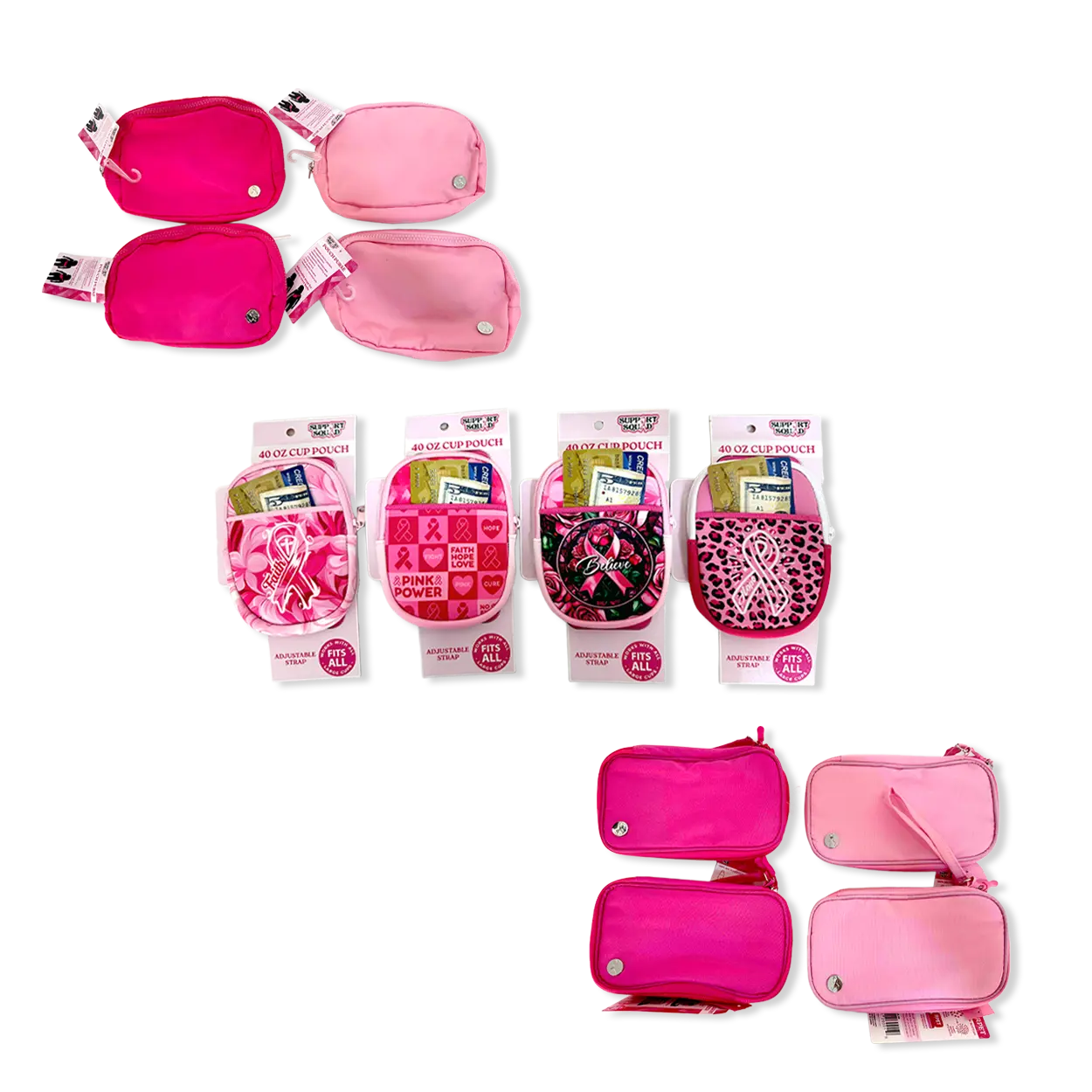 Breast Cancer Awareness Pink Support Squad Assortment Floor Display - 68 Pieces Per Retail Ready Display 88607 WHOLESALE