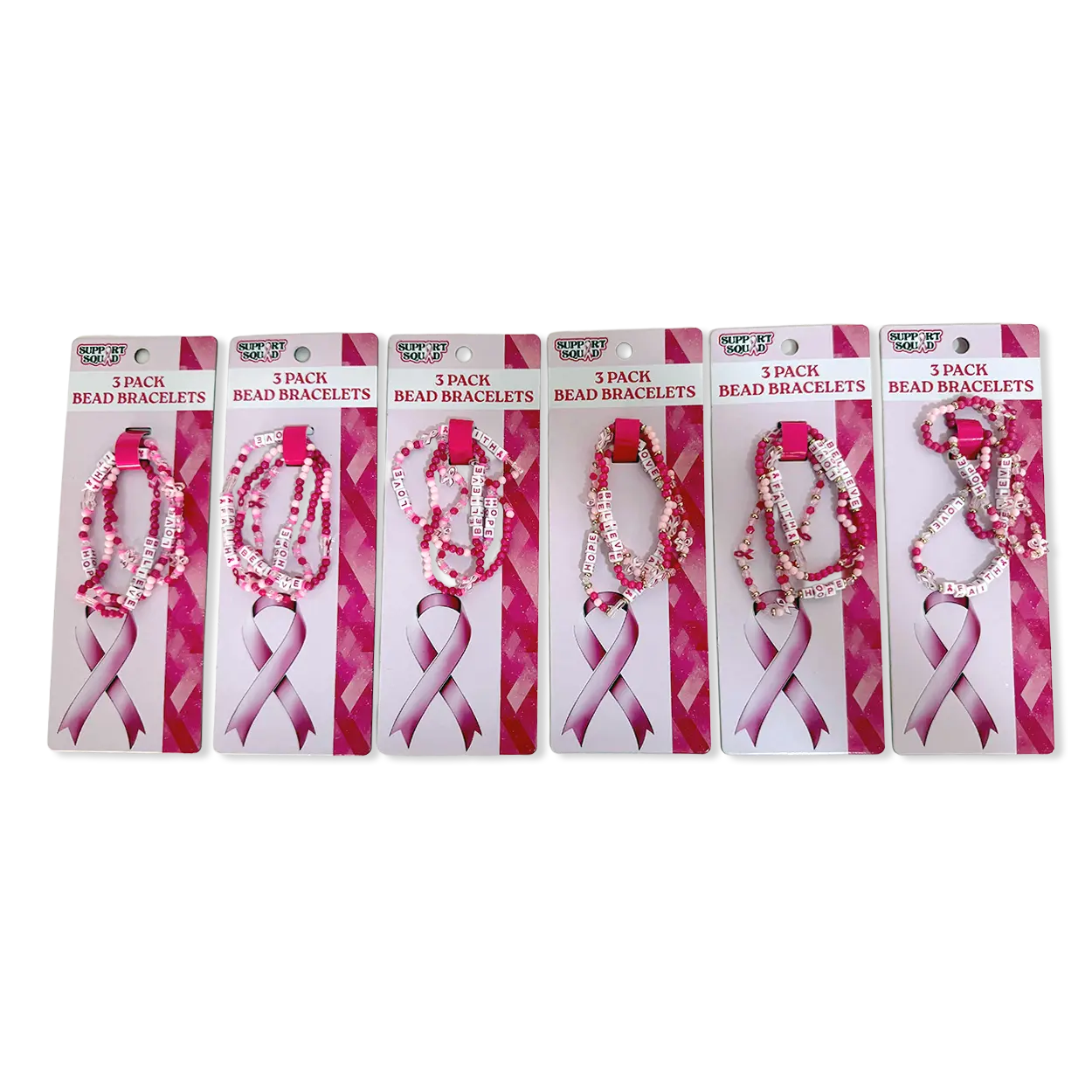 Breast Cancer Awareness Pink Support Squad Assortment Floor Display - 50 Pieces Per Retail Ready Display 88609 WHOLESALE