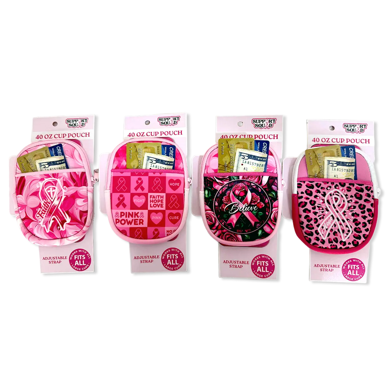 Breast Cancer Awareness Pink Support Squad Assortment Floor Display - 50 Pieces Per Retail Ready Display 88609 WHOLESALE
