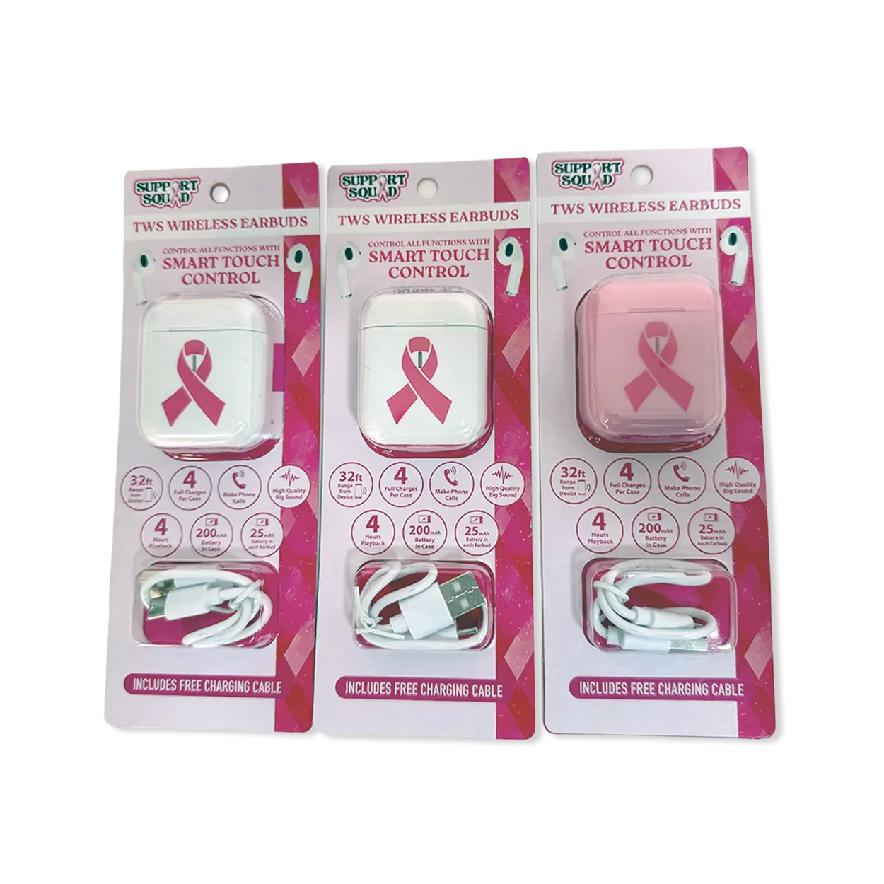 Breast Cancer Awareness Pink Support Squad Assortment Floor Display - 68 Pieces Per Retail Ready Display 88607 WHOLESALE