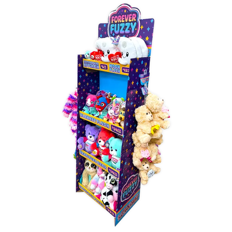 Forever Fuzzy Plush Assortment Floor Display - 44 Pieces Per Retail Ready Display Kit 88613 NOVELTY INC