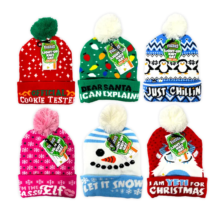 Light-Up Adult Sized Knit Hats - Store Surplus No Display - 6 Pieces Per Pack 26061L STORE SURPLUS