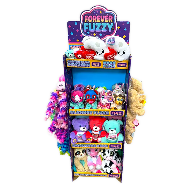 Forever Fuzzy Plush Assortment Floor Display - 44 Pieces Per Retail Ready Display Kit 88613 NOVELTY INC