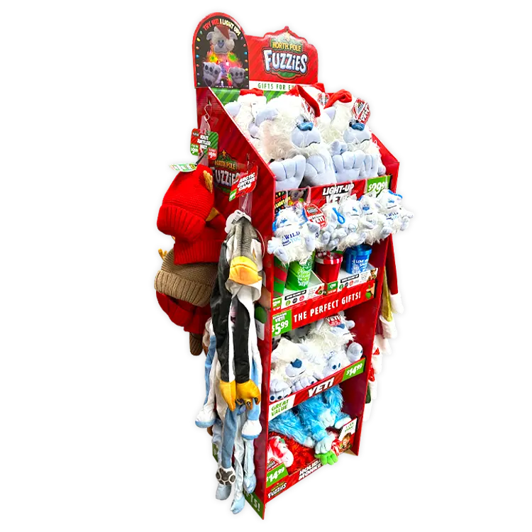 North Pole Fuzzies Yeti Gift Assortment Floor Display - 60 Pieces Per Retail Ready Display 88612 WHOLESALE