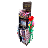 Valentines Day Rose Plush and Gift Assortment Floor Display - 78 Pieces Per Retail Ready Display Kit 88615 WHOLESALE