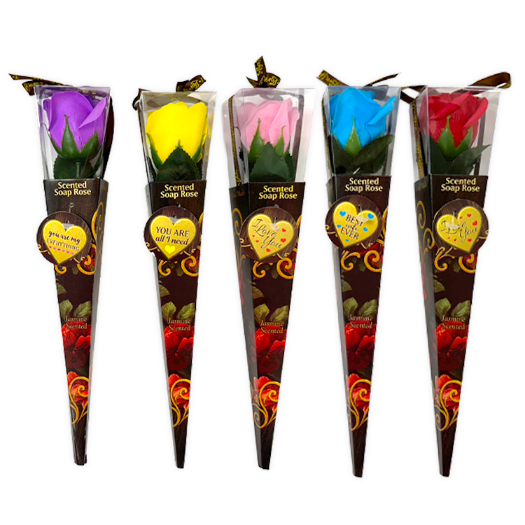 Valentine's Day Soap Roses - Store Surplus No Display - 8 Pieces Per Pack 26200L STORE SURPLUS