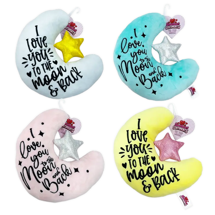 Valetine's Day Moon Plush - Store Surplus No Display - 4 Pieces Per Pack 29219L STORE SURPLUS