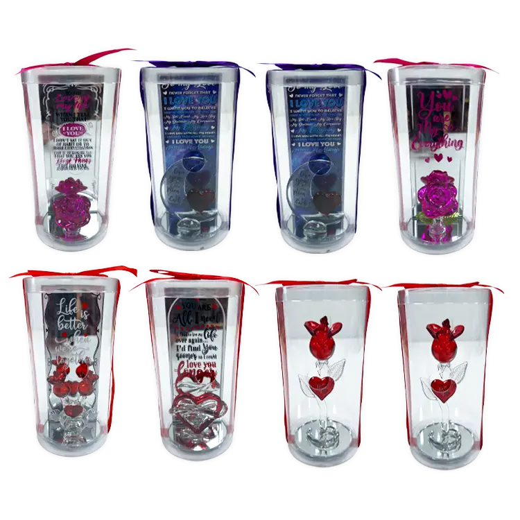 Valetine's Day Glass Keepsake - Store Surplus No Display - 8 Pieces Per Pack 26204L STORE SURPLUS