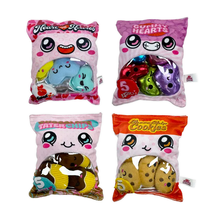 Valetine's Day Plush Snack - Store Surplus No Display - 4 Pieces Per Pack 26208L STORE SURPLUS