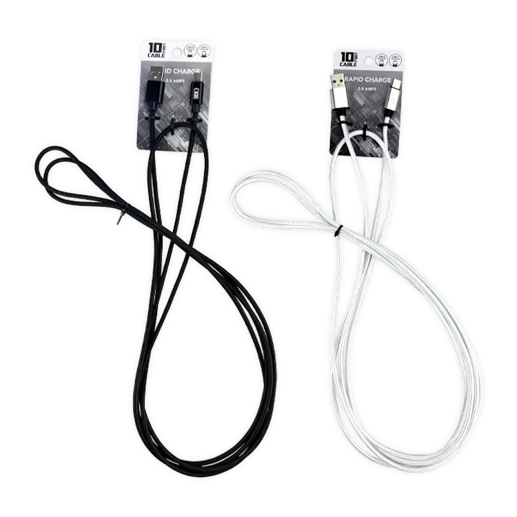10FT Basic Sync and Charge Cable Assortment - 24 Pieces Per Retail Ready Display Kit 88621 GADGET GEAR