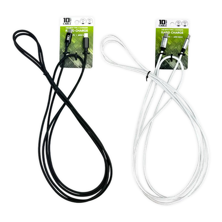 10FT Basic Sync and Charge Cable Assortment - 24 Pieces Per Retail Ready Display Kit 88621 GADGET GEAR