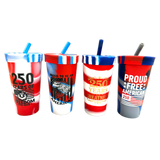 Patriotic 22oz Silicone Cups - Store Surplus No Display - 4 Pieces Per Pack 26516L