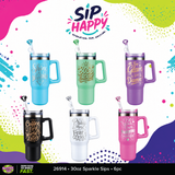 Sparkle Sip 30oz with Gem Straw Topper - Store Surplus No Display - 6 Pieces Per Pack 26914L