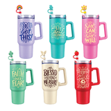 Charm Cup 40oz with Charm Straw Topper - Store Surplus No Display - 6 Pieces Per Pack 26916L