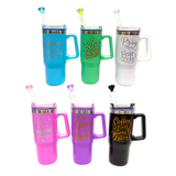 Sip Happy Insulated Drinkware with Straw Topper Assortment Floor Display - 26 Pieces Per Retail Ready Display Kit 88635