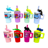 Sip Happy Insulated Drinkware with Straw Topper Assortment Floor Display - 26 Pieces Per Retail Ready Display Kit 88635