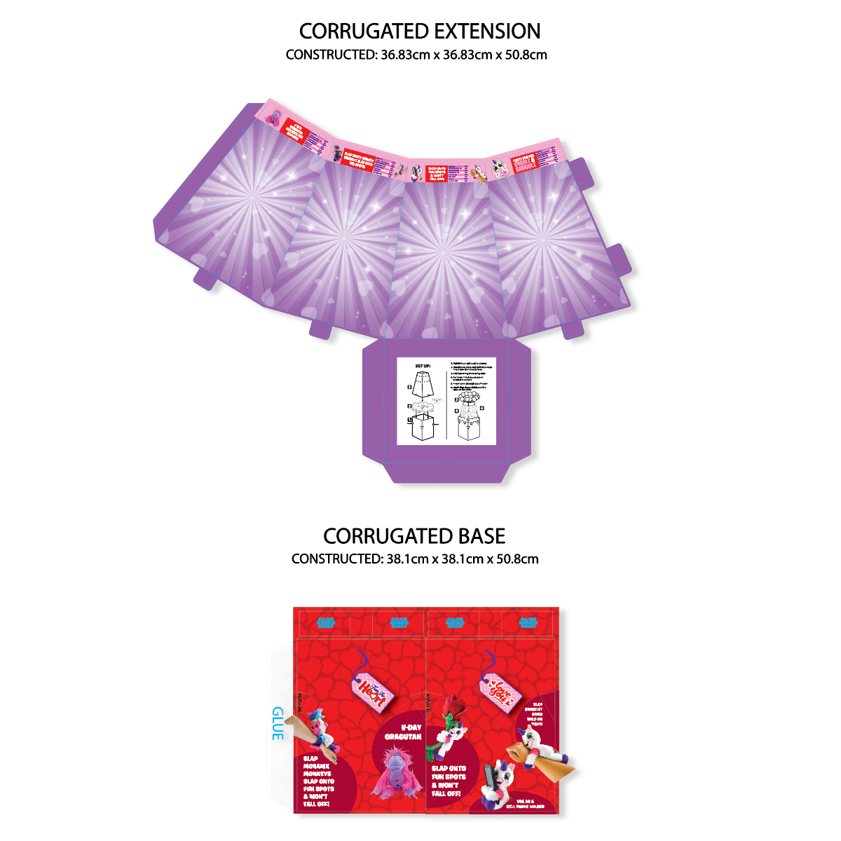 Valentine's Day Plush Monkey Assortment - 36 Pieces Per Retail Ready Display Kit 88445 WHOLESALE