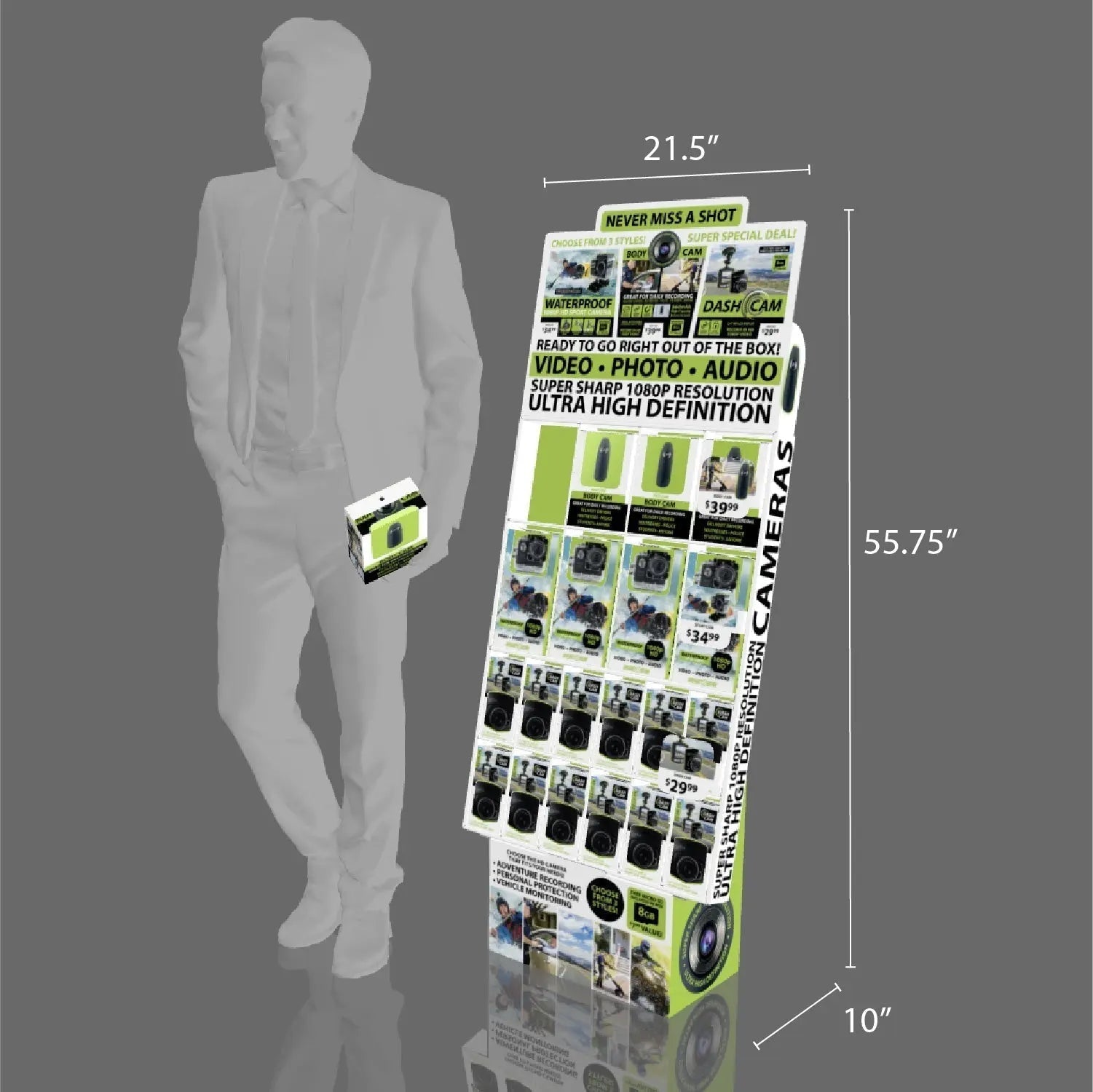 Camera Assortment Floor Display - 20 Pieces Per Retail Ready Display 88449 WHOLESALE