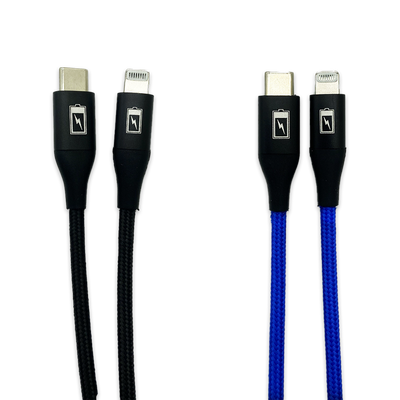 WHOLESALE 6FT NYLON BRAIDED USB-C-TO-LIGHTNING CABLE 3 PIECES PER PACK 24606