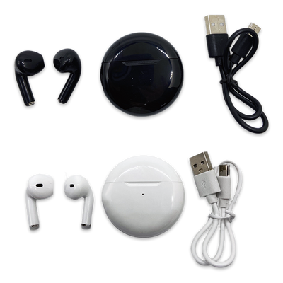 Wireless Earbuds with Round Charging Case- 12 Pieces Per Pack 24688