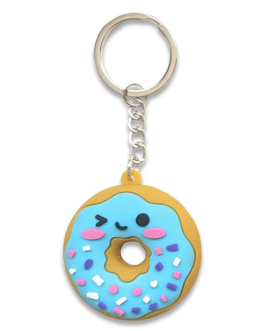 Donut Soft Rubber Keychains - No Display - 1 BG = 12 Pieces Per Pack BULK PRODUCT