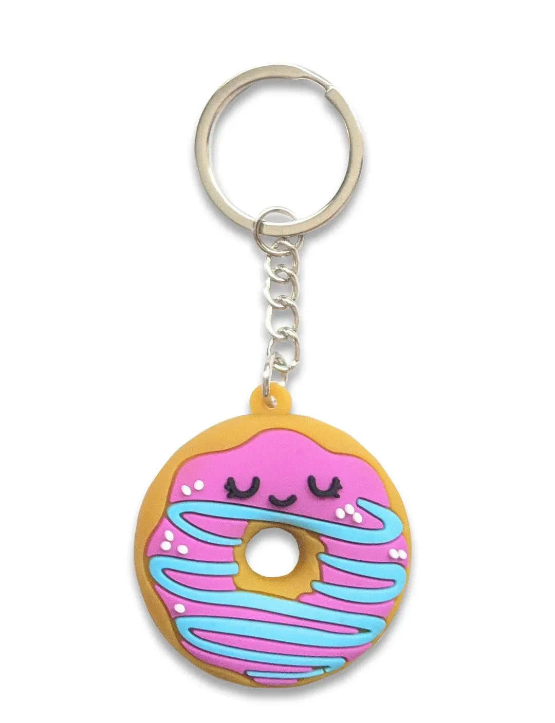 Donut Soft Rubber Keychains - No Display - 1 BG = 12 Pieces Per Pack BULK PRODUCT
