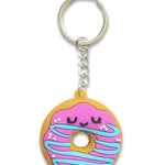 Donut Soft Rubber Keychains - No Display - 1 BG = 12 Pieces Per Pack BULK PRODUCT
