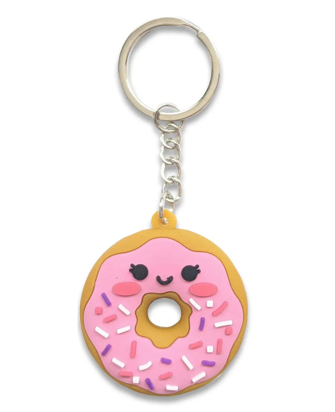 Donut Soft Rubber Keychains - No Display - 1 BG = 12 Pieces Per Pack BULK PRODUCT