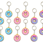 Donut Soft Rubber Keychains - No Display - 1 BG = 12 Pieces Per Pack BULK PRODUCT