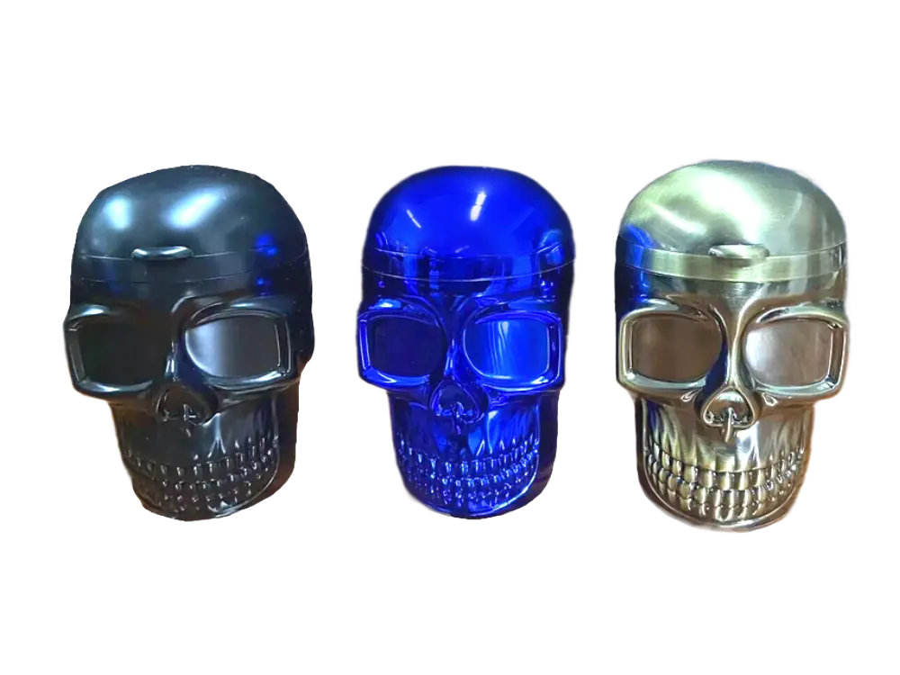 Metal Skull Butt Bucket Ashtray with LED Light - 6 Pieces Per Retail Ready Display 23531 WHOLESALE