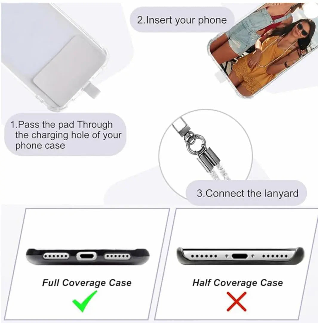 Crossbody Phone Strap Necklace - 6 Pieces Per Retail Ready Display 25398 - NOVELTY INC WHOLESALE