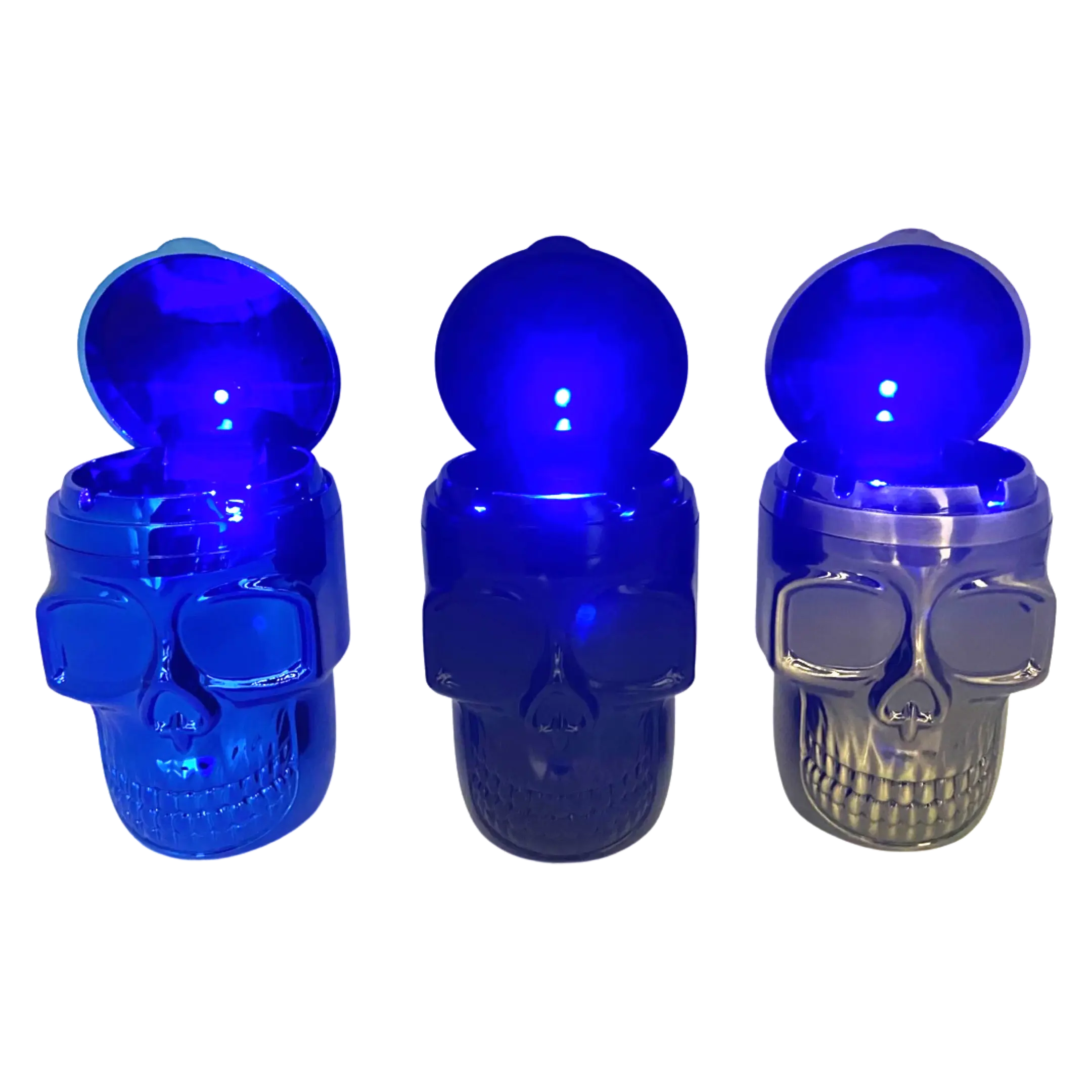 Metal Skull Butt Bucket Ashtray with LED Light - 6 Pieces Per Retail Ready Display 23531 WHOLESALE