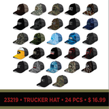 Trucker Hat Ball Cap Assortment Floor Display - 72 Pieces Per Retail Ready Display 88404