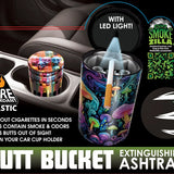 Full Print Butt Bucket Ashtray with LED Light - Store Surplus No Display - 6 Pieces Per Pack 25480L STORE SURPLUS
