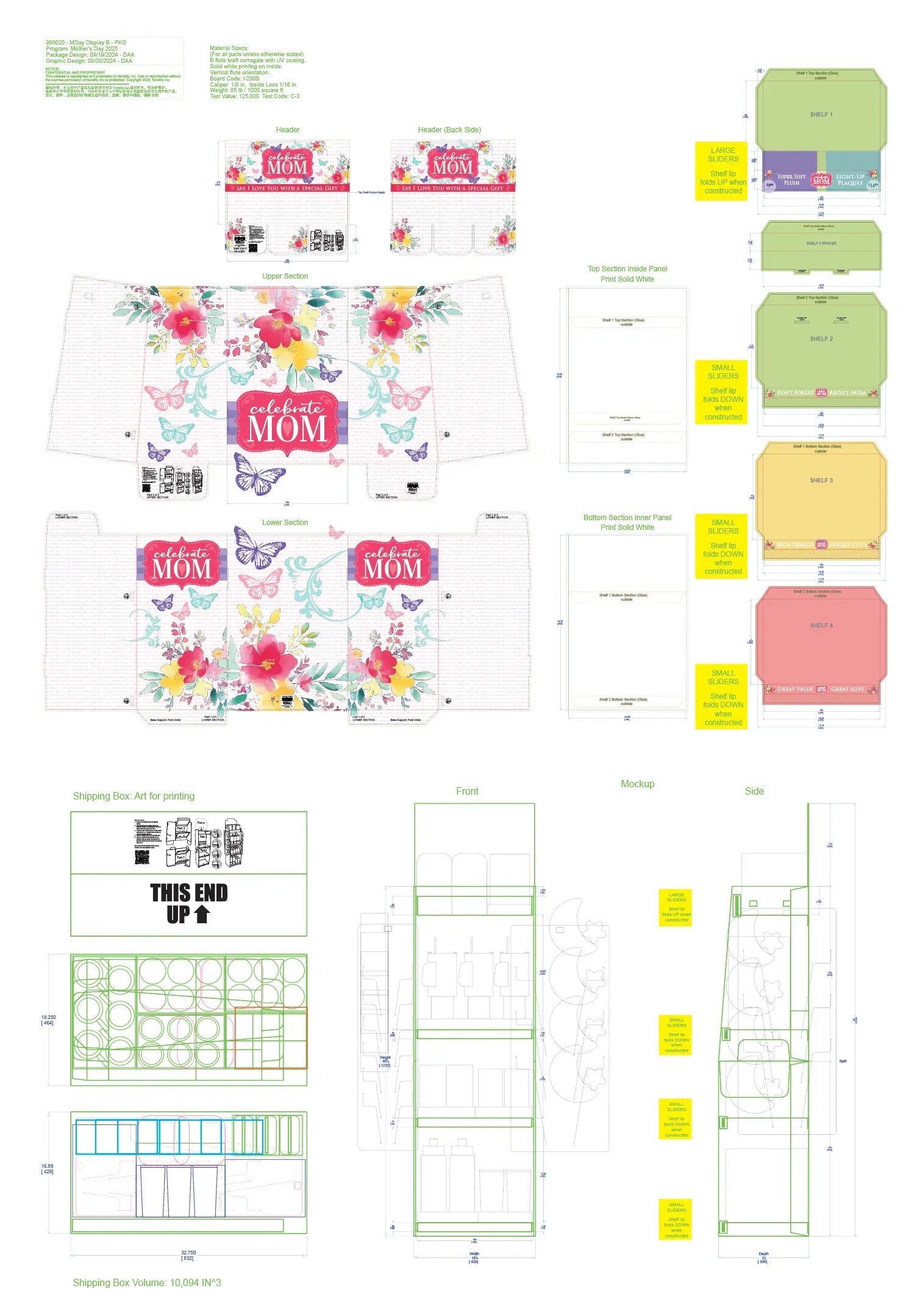 Mother's Day Celebrate Mom Assortment Floor Display - 65 Pieces Per Retail Ready Floor Display 88581 WHOLESALE