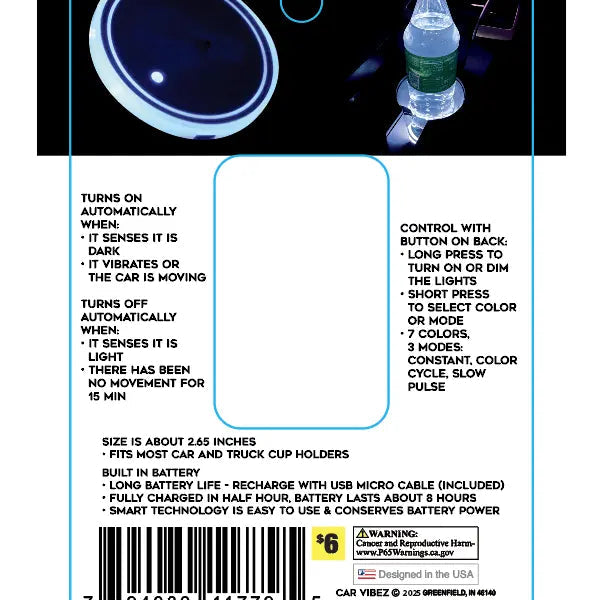 Mood Light LED Light Up Coaster- 4 Pieces Per Display 41678 WHOLESALE