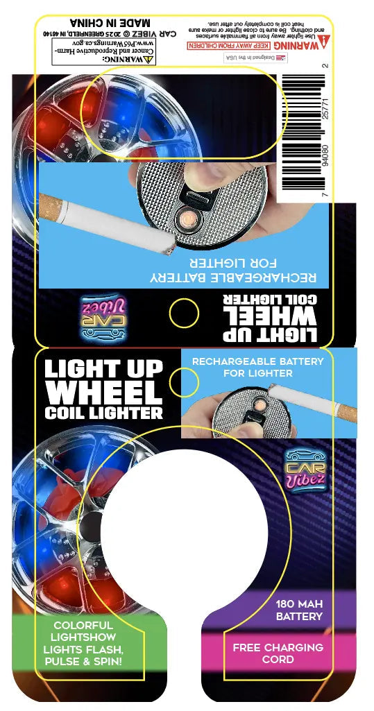 Light-up Coil Lighter Wheel - 6 Pieces Per Retail Ready Display 25771 WHOLESALE