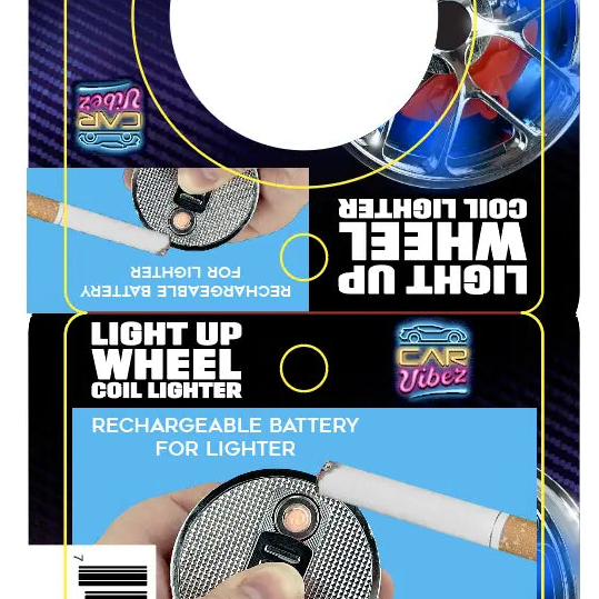 Light-up Coil Lighter Wheel - 6 Pieces Per Retail Ready Display 25771 CAR VIBEZ